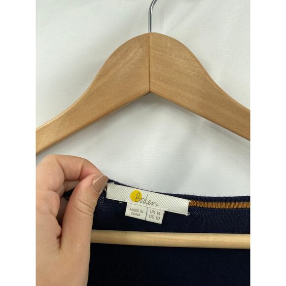 Boden navy rainbow striped knit midi sweater dress - Picture 3 of 5